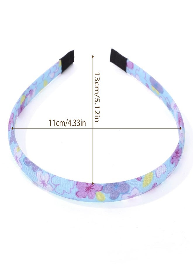 Fishdown Headbands for Girls 12Pcs Thin Head Bands for Girls Hairbands for Toddler Floral Cloth Fabric Covered Headband Birthday Party Favors - Image 2